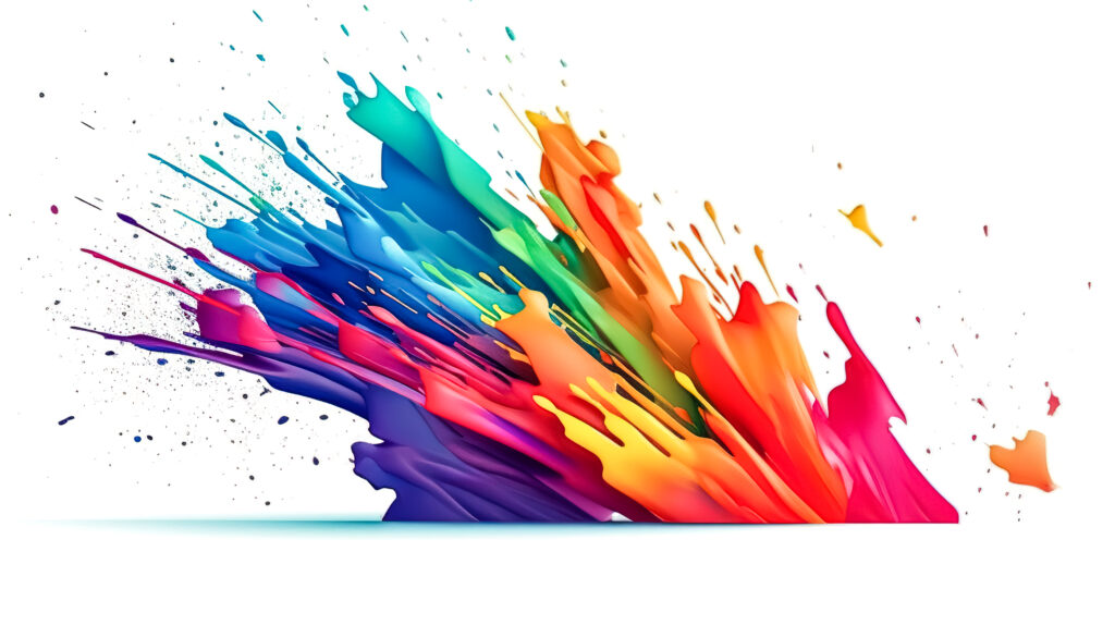 Logo design with a splash of different colors, generative AI.